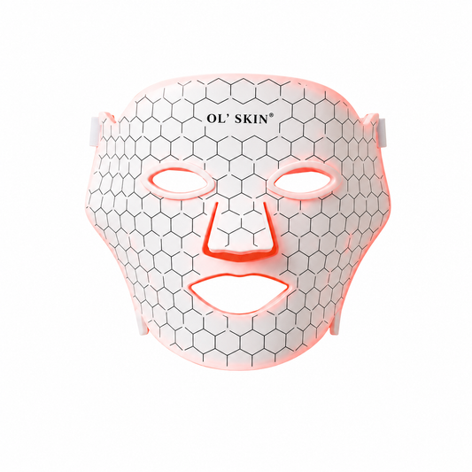 OL'SKIN 7-Colour Silicon LED Face Mask on white background